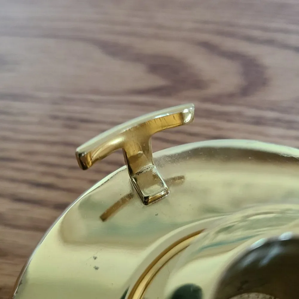 PartyLite Contessa Brass Hurricane Taper Candleholder For Candles / Glass Votive